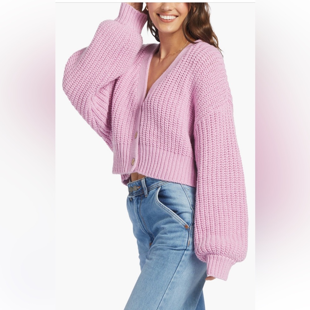 Roxy sundaze crop cardigan pink